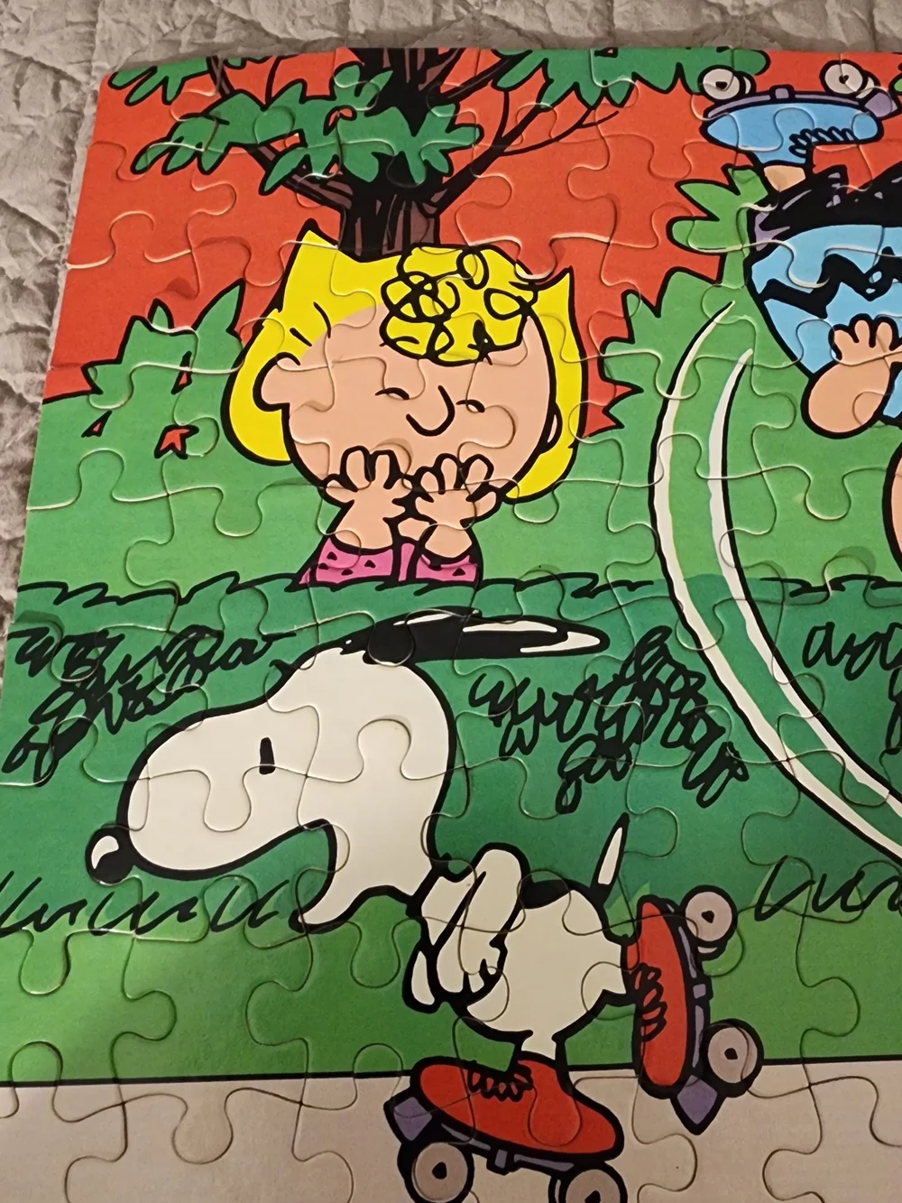 Peanuts 108-Piece Puzzle — Colorful Green & Blue Scene with Snoopy